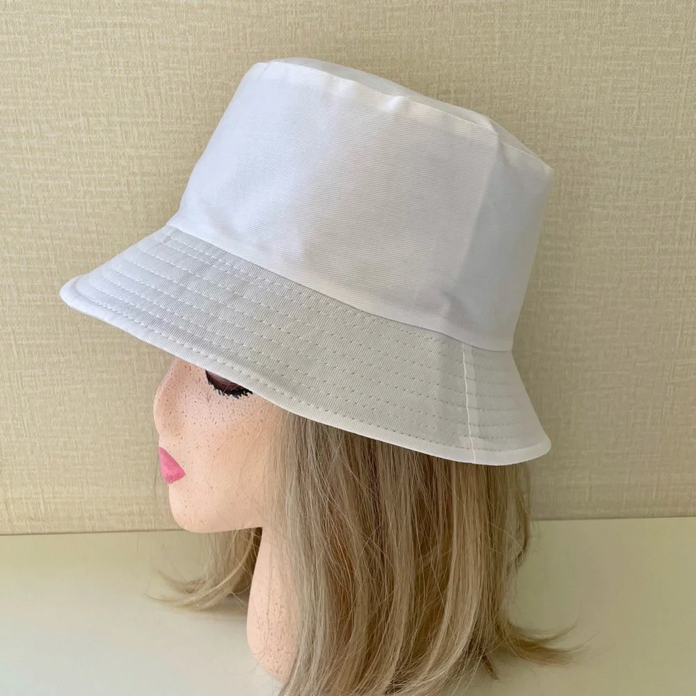 White Beachy Bucket Hat, Unisex, Lightweight, Lined, Ladies M/L, Men’s S… - Picture 2 of 4